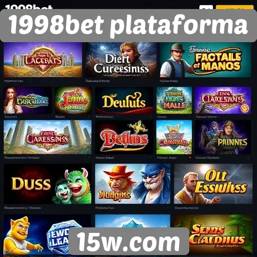 Variedade de jogos disponíveis na 1998bet